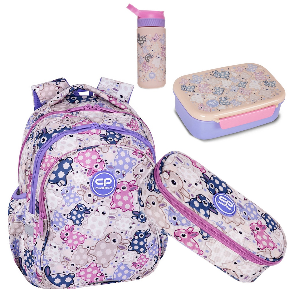 Školský batoh White Bunny 4v1 pre 1.-3. triedu - sada od Coolpack